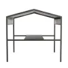 Outdoor Patio Adjustable Height Aluminum Dining Table with Canopy Convert to Bar Table