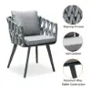 7-Piece Outdoor Extendable Dining Set with Aluminium Table and 6 Woven Chairs in Grey