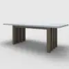 7-Piece Outdoor Extendable Dining Set with Aluminium Table and 6 Woven Chairs in Grey