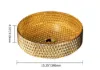390mm Modern Luxury Diamond Shaped Crystal Glass Bathroom Countertop Basin in Gold