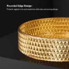 390mm Modern Luxury Diamond Shaped Crystal Glass Bathroom Countertop Basin in Gold