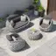 Picture of Cocaro 4-Piece Outdoor Rope Weave Swivel Sofa Set with Coffee Table in Grey