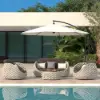 Picture of Cocaro 4-Piece Outdoor Rope Weave Swivel Sofa Set with Coffee Table in Grey