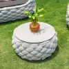 Picture of Cocaro 4-Piece Outdoor Rope Weave Swivel Sofa Set with Coffee Table in Grey