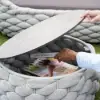 Picture of Cocaro 4-Piece Outdoor Rope Weave Swivel Sofa Set with Coffee Table in Grey