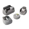Picture of Cocaro 4-Piece Outdoor Rope Weave Swivel Sofa Set with Coffee Table in Grey