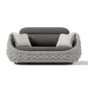 Picture of Cocaro 4-Piece Outdoor Rope Weave Swivel Sofa Set with Coffee Table in Grey