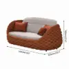 Picture of Cocaro 4-Piece Outdoor Rope Weave Swivel Sofa Set with Coffee Table in Orange