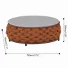 Picture of Cocaro 4-Piece Outdoor Rope Weave Swivel Sofa Set with Coffee Table in Orange