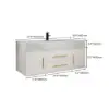 Modern 39" White Floating Single Bathroom Vanity with Sintered Stone Top and Sink – Wall Mounted Cabinet
