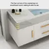 Modern 39" White Floating Single Bathroom Vanity with Sintered Stone Top and Sink – Wall Mounted Cabinet