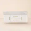 Modern 39" White Floating Single Bathroom Vanity with Sintered Stone Top and Sink – Wall Mounted Cabinet