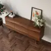 Lake 71" Walnut Wood Sideboard with Wavy 2 Doors & 2 Drawers