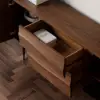 Lake 71" Walnut Wood Sideboard with Wavy 2 Doors & 2 Drawers