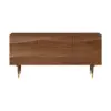 Lake 71" Walnut Wood Sideboard with Wavy 2 Doors & 2 Drawers