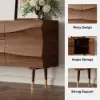 Lake 71" Walnut Wood Sideboard with Wavy 2 Doors & 2 Drawers