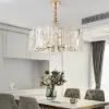 Clyvra 10-Light Modern Crystal Chandelier with Adjustable Chain in Gold