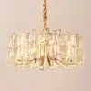Clyvra 10-Light Modern Crystal Chandelier with Adjustable Chain in Gold