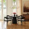 Japandi 100 cm – 140 cm Extendable Round-to-Oval Wood Dining Table–Black, Seats 4-6