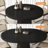 Japandi 100 cm – 140 cm Extendable Round-to-Oval Wood Dining Table–Black, Seats 4-6