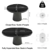 Japandi 100 cm – 140 cm Extendable Round-to-Oval Wood Dining Table–Black, Seats 4-6