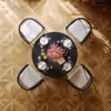 Japandi 100 cm – 140 cm Extendable Round-to-Oval Wood Dining Table–Black, Seats 4-6