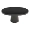 Japandi 100 cm – 140 cm Extendable Round-to-Oval Wood Dining Table–Black, Seats 4-6