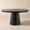 Japandi 100 cm – 140 cm Extendable Round-to-Oval Wood Dining Table–Black, Seats 4-6