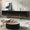 Grovyn 220 cm Sintered Stone Top Fluted TV Unit with Spacious Cabinets