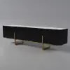 Grovyn 220 cm Sintered Stone Top Fluted TV Unit with Spacious Cabinets