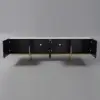 Grovyn 220 cm Sintered Stone Top Fluted TV Unit with Spacious Cabinets