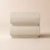 Humply White Faux Leather 2-Drawer Nightstand with Charging Station