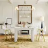Fluve 160 - 200 cm Extendable Oval White Dining Table, Seats 4-6