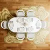 Fluve 160 - 200 cm Extendable Oval White Dining Table, Seats 4-6