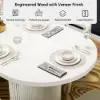 Fluve 160 - 200 cm Extendable Oval White Dining Table, Seats 4-6