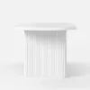 Fluve 160 - 200 cm Extendable Oval White Dining Table, Seats 4-6