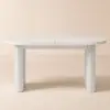 Fluve 160 - 200 cm Extendable Oval White Dining Table, Seats 4-6
