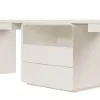 Modern 240 cm Rectangular White Double Desk with 4 Drawers & 1 Cabinet, Seats 2