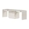 Modern 240 cm Rectangular White Double Desk with 4 Drawers & 1 Cabinet, Seats 2