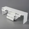 Modern 240 cm Rectangular White Double Desk with 4 Drawers & 1 Cabinet, Seats 2