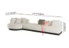 3730mm L-Shaped Sectional Corner Modern Modular Sofa in Beige with Pillows & Black Legs