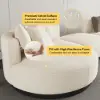 3730mm L-Shaped Sectional Corner Modern Modular Sofa in Beige with Pillows & Black Legs