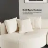 3730mm L-Shaped Sectional Corner Modern Modular Sofa in Beige with Pillows & Black Legs