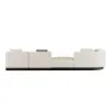 3730mm L-Shaped Sectional Corner Modern Modular Sofa in Beige with Pillows & Black Legs