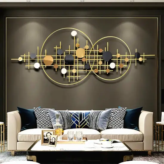 Picture of 3D Modern Big Gold Wall Decor For Living Room Unique Decorative Metal Home Hanging Art – 150cm
