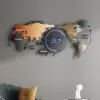 Modern 29.1" Acrylic World Map Wall Clock with Plug-In LED Display – 740.00mm