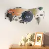 Modern 29.1" Acrylic World Map Wall Clock with Plug-In LED Display – 740.00mm