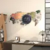 Modern 29.1" Acrylic World Map Wall Clock with Plug-In LED Display – 740.00mm