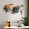 Modern 29.1" Acrylic World Map Wall Clock with Plug-In LED Display – 740.00mm
