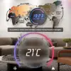 Modern 29.1" Acrylic World Map Wall Clock with Plug-In LED Display – 740.00mm